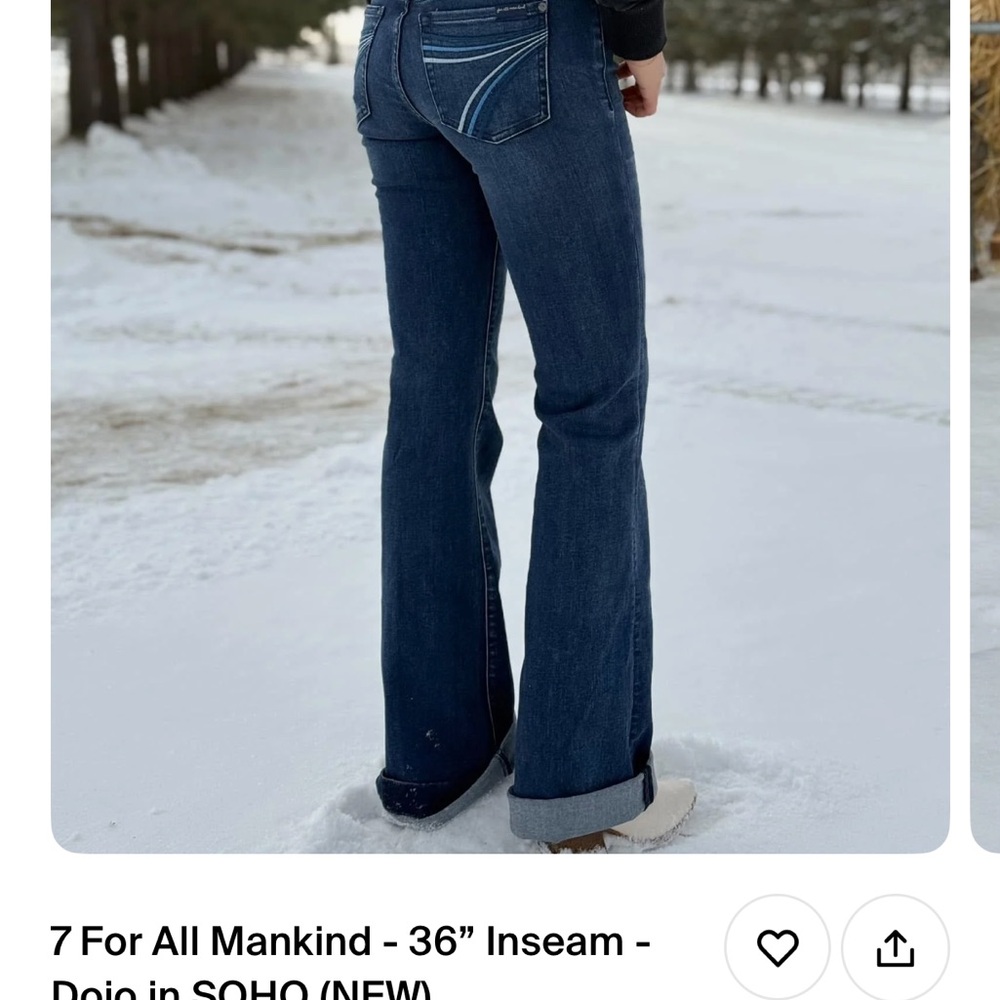 7 For All Mankind Dark Blue Flare Jeans